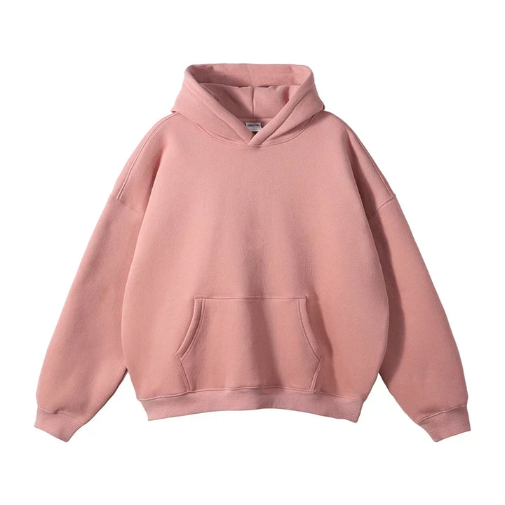 Avslappnad pullover-hoodie för herr med kängurulficka