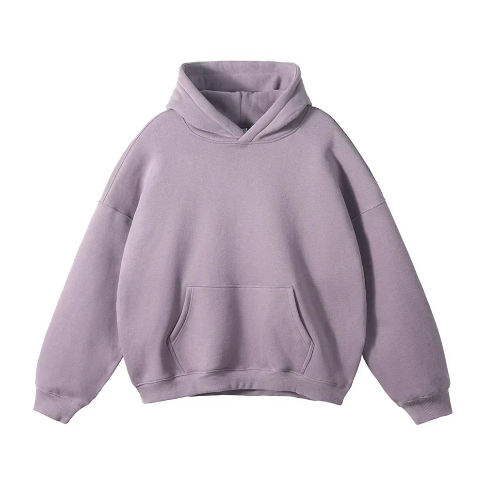 Avslappnad pullover-hoodie för herr med kängurulficka