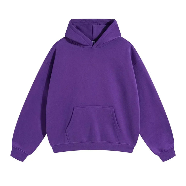 Avslappnad pullover-hoodie för herr med kängurulficka