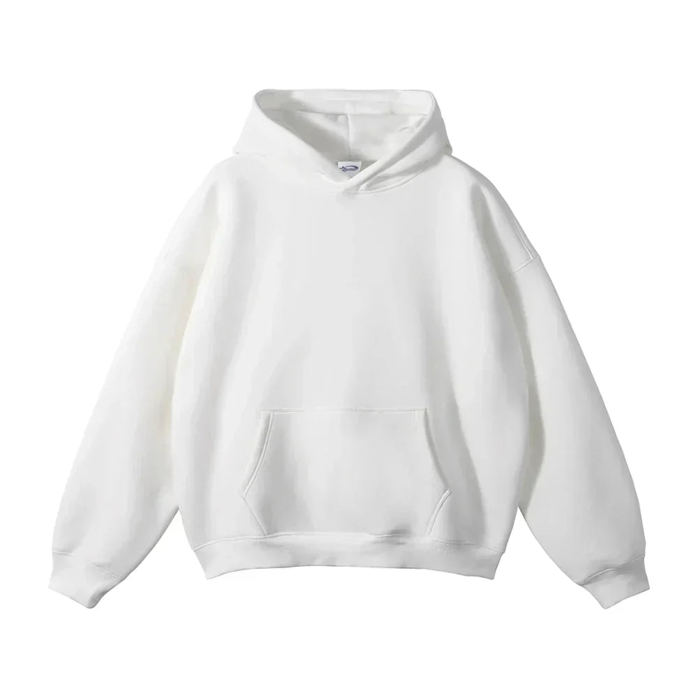 Avslappnad pullover-hoodie för herr med kängurulficka