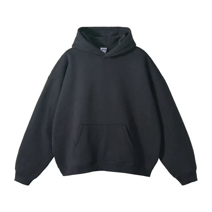 Avslappnad pullover-hoodie för herr med kängurulficka