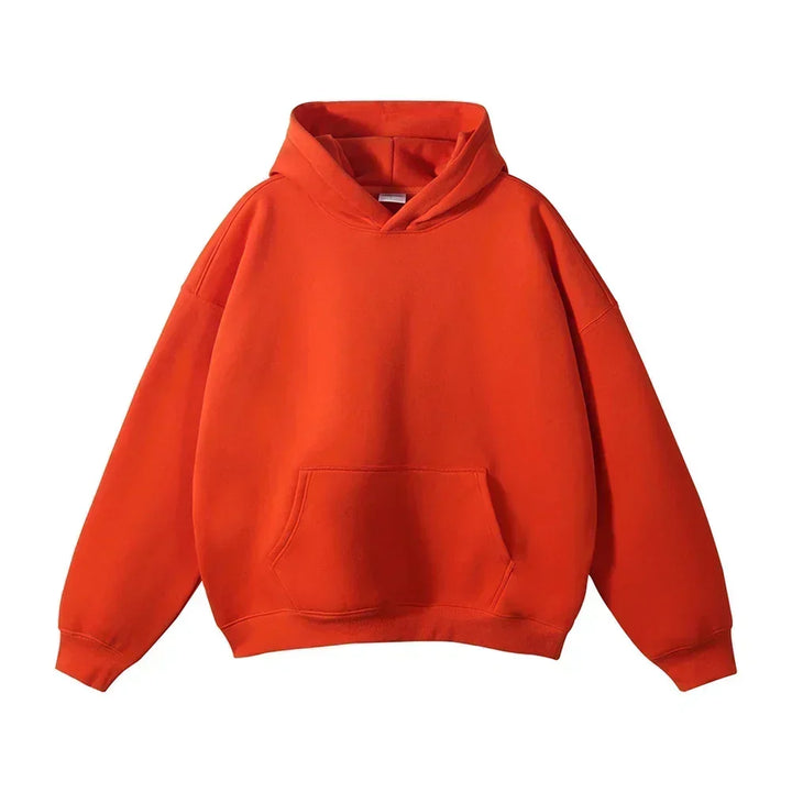 Avslappnad pullover-hoodie för herr med kängurulficka