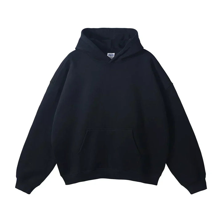 Avslappnad pullover-hoodie för herr med kängurulficka