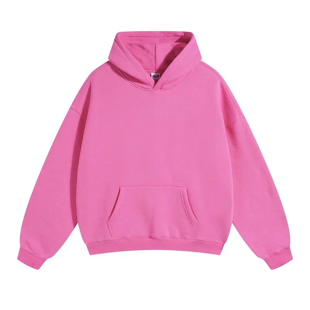 Avslappnad pullover-hoodie för herr med kängurulficka