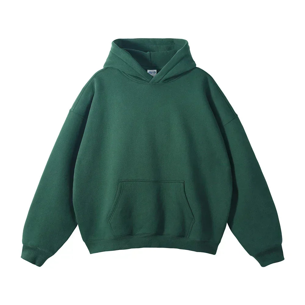 Avslappnad pullover-hoodie för herr med kängurulficka