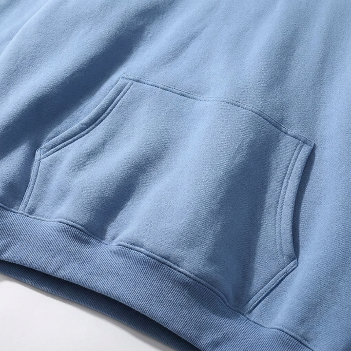 Avslappnad pullover-hoodie för herr med kängurulficka
