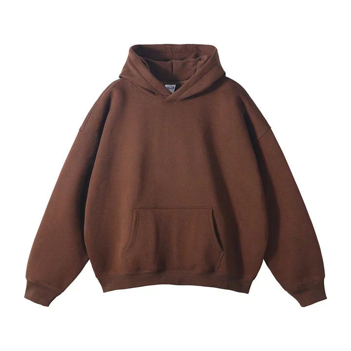 Avslappnad pullover-hoodie för herr med kängurulficka