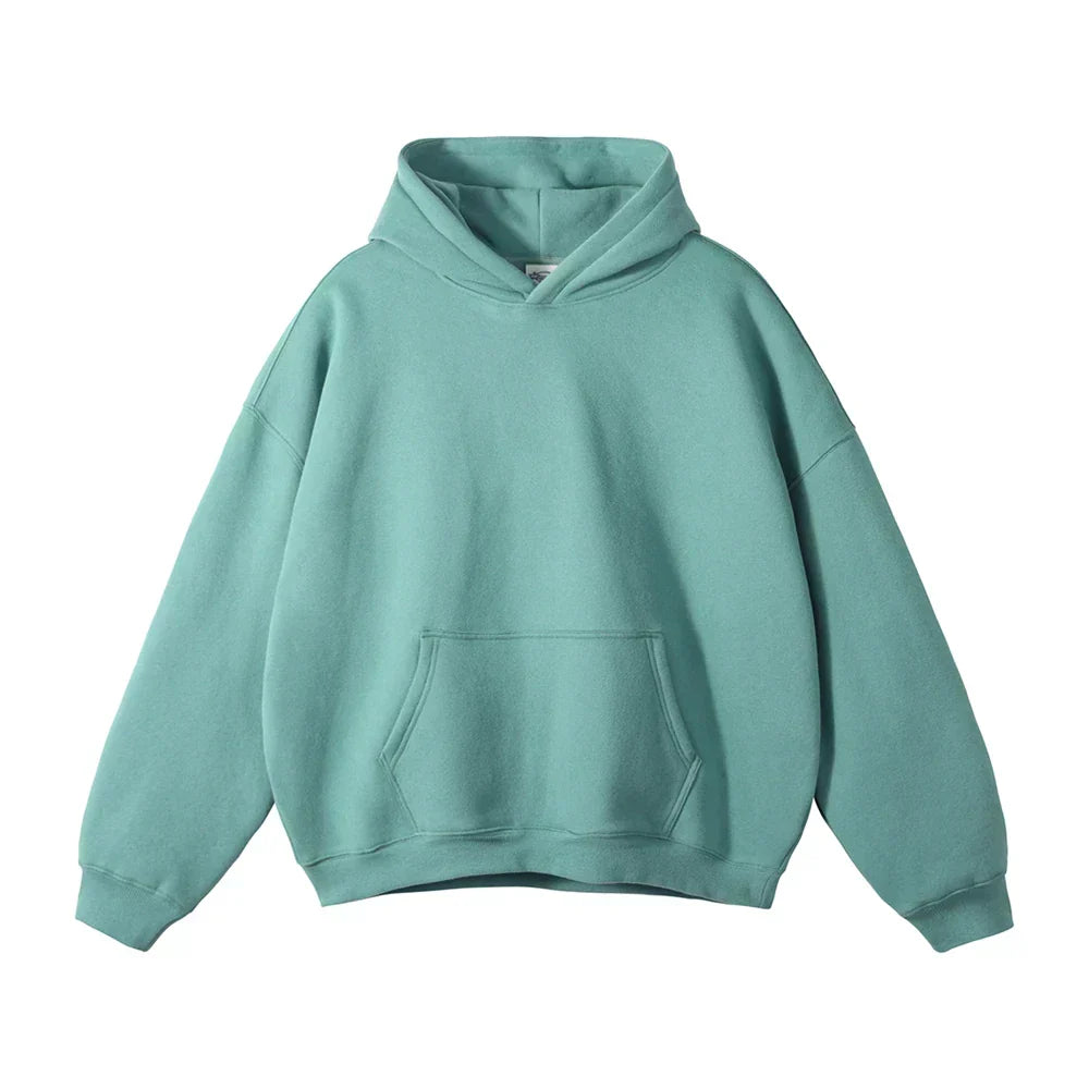 Avslappnad pullover-hoodie för herr med kängurulficka