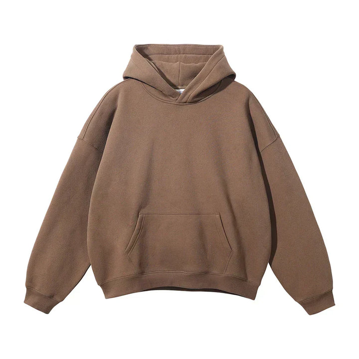 Avslappnad pullover-hoodie för herr med kängurulficka