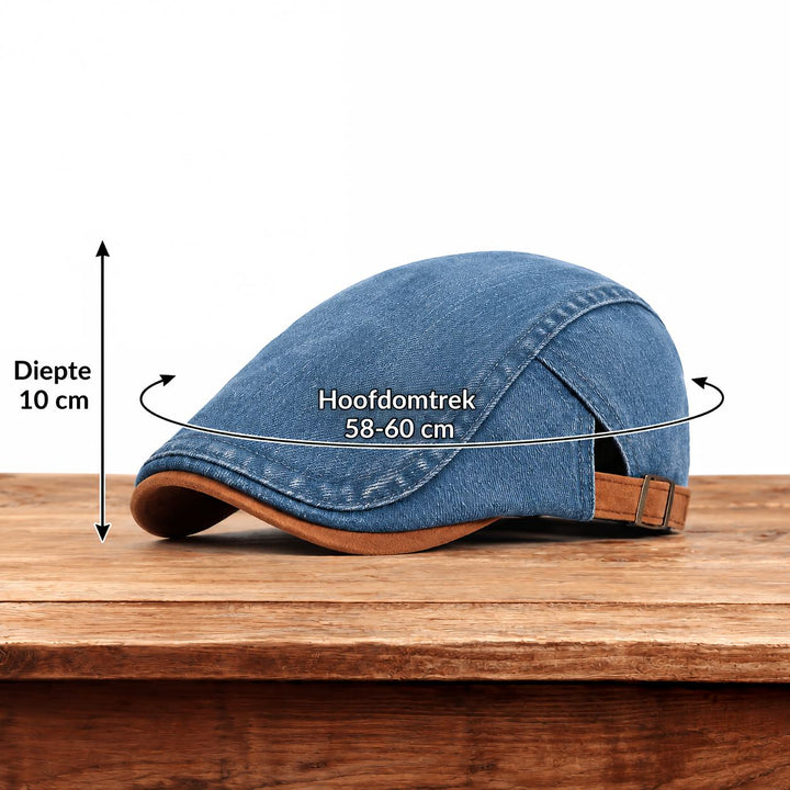 Herrkeps i bagarpojksmodell | Retro-newsboykeps i denim