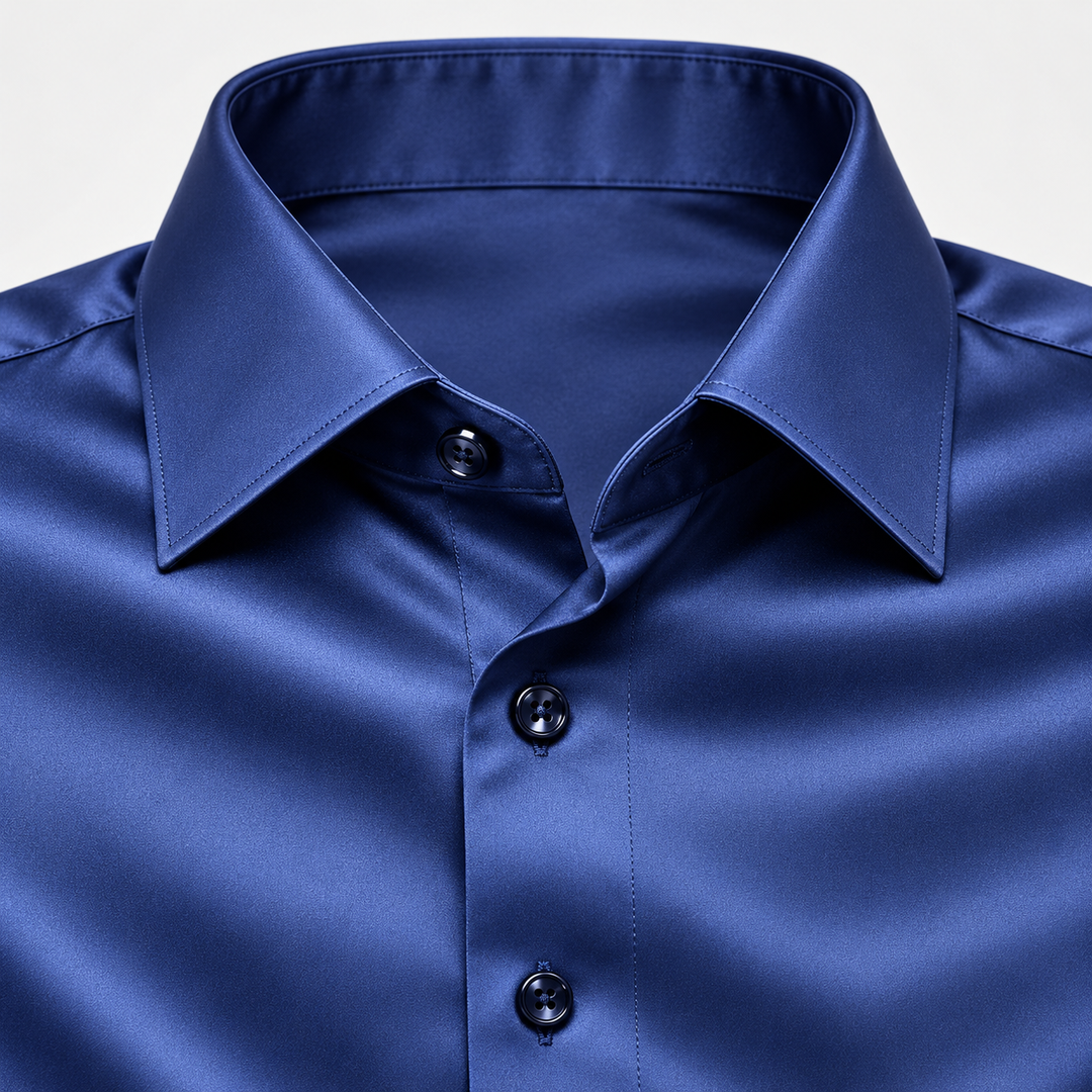 Skjorta herr slim fit – satinlook med stretch