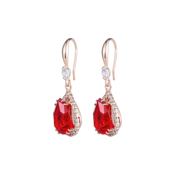 Eleganta örhängen i roséguld med droppformad zirkonia