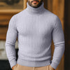 Polotröja herr med kabelmönster - Finstickad pullover