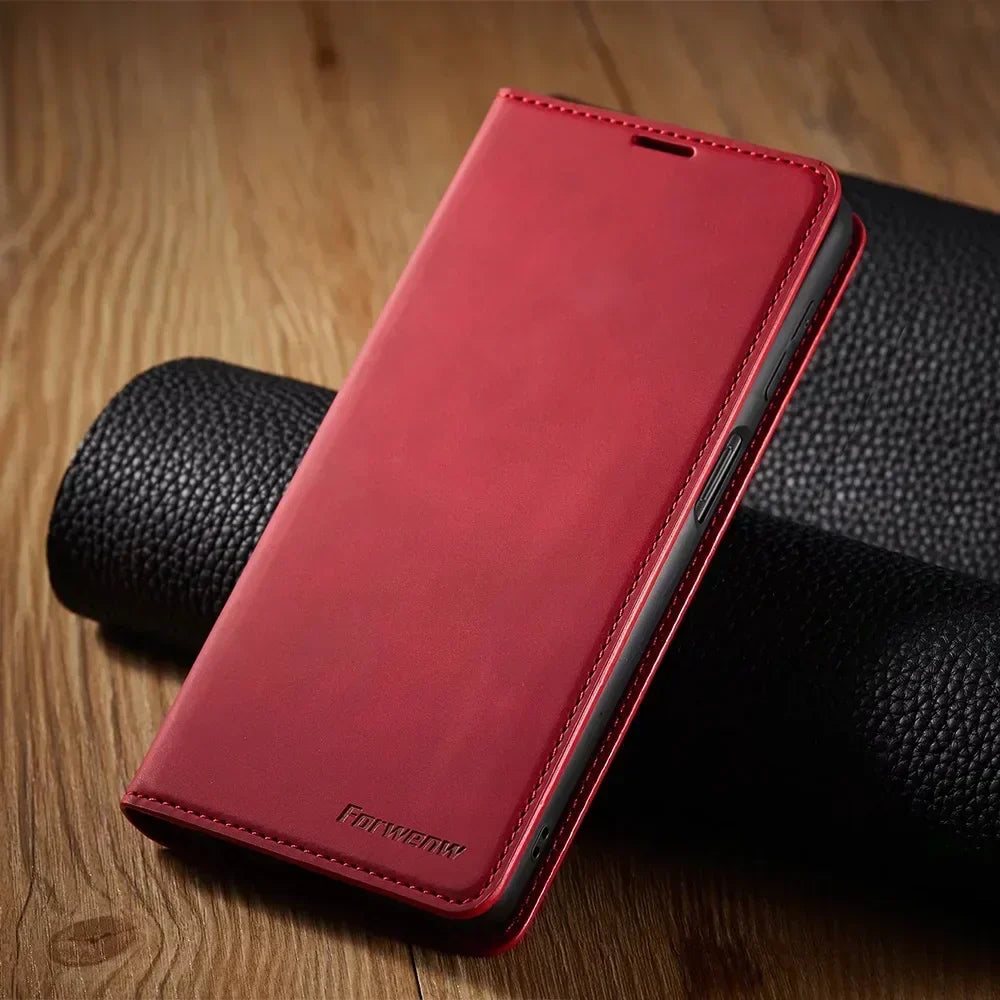 Smartphonefodral: magnetiskt läderfodral för elegant skydd