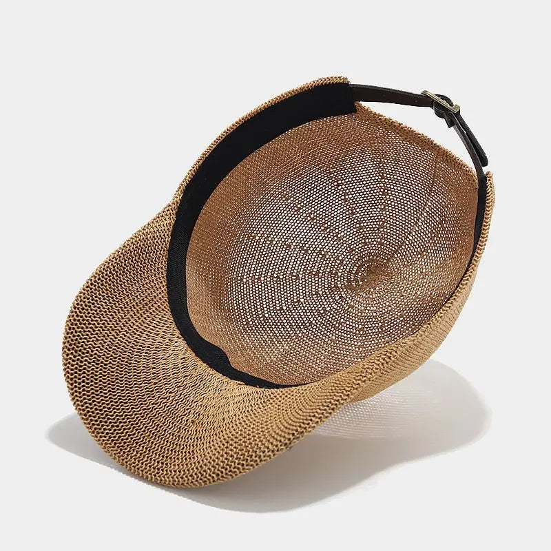 Trendig flätad solhatt med bred brätte - SunWeave-stil