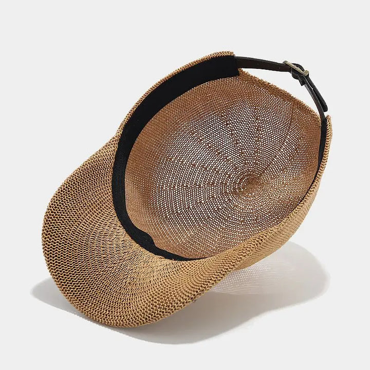 Trendig flätad solhatt med bred brätte - SunWeave-stil