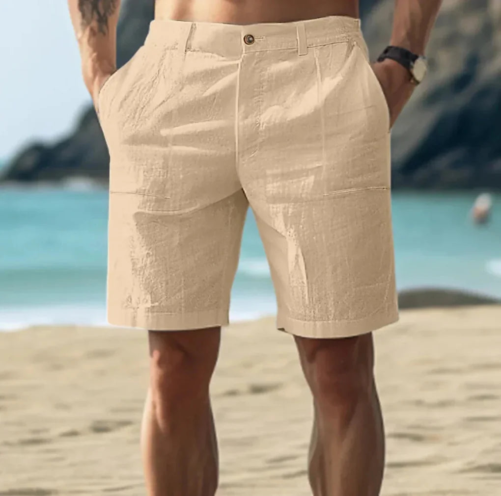 Avslappede herreshorts i lin for sommerdager