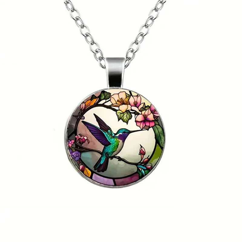 Kolibri Glaskupol Hänge Halsband