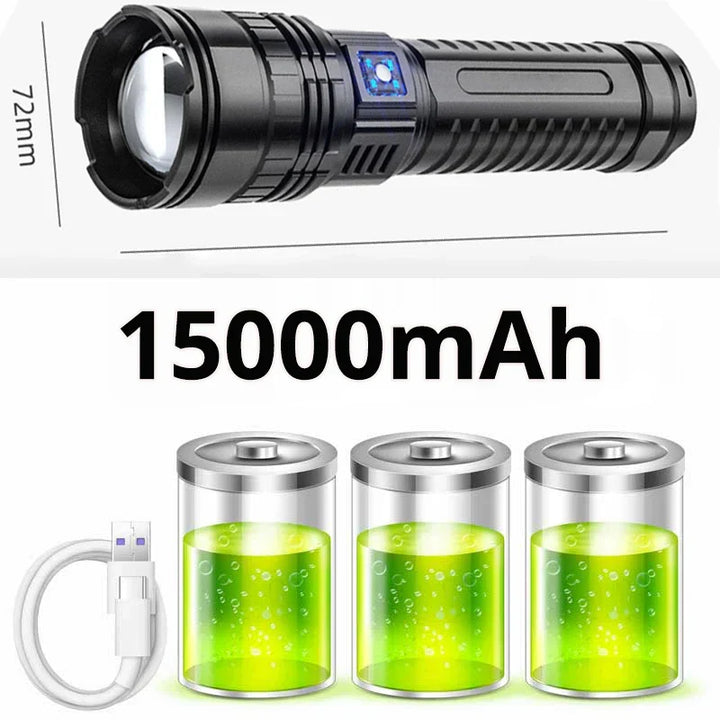 Uppladdningsbar LED-ficklampa på 10000 lumen – Striker