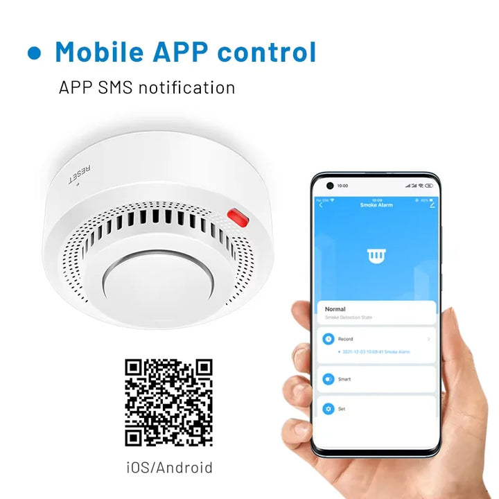 Smart WiFi-rökdetektor brandlarm 85 dB – SafeSense