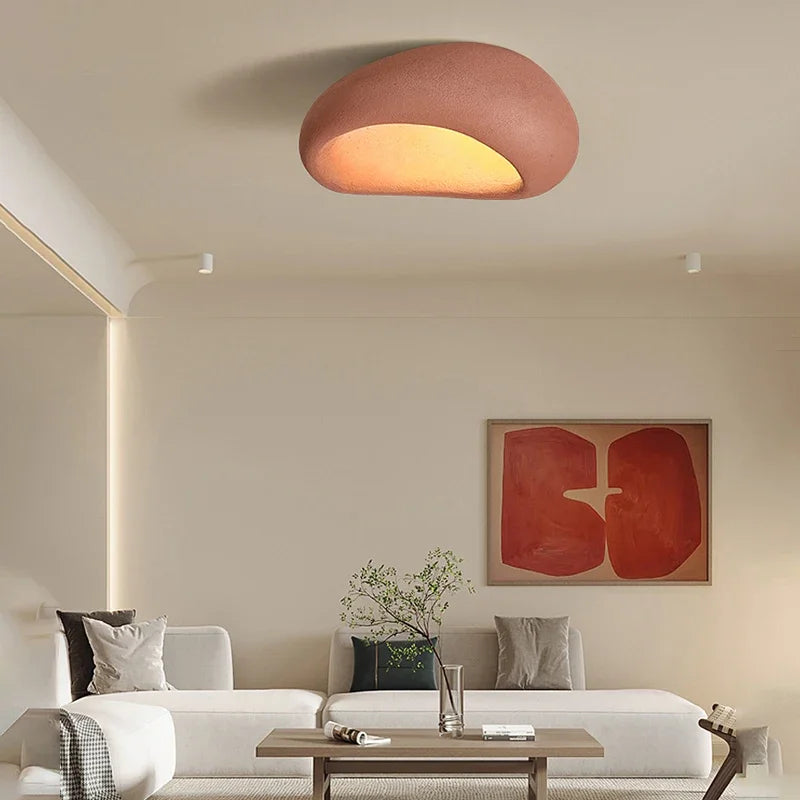 LED-taklampa i wabi-sabi-stil – dekorativ plafond med organisk form