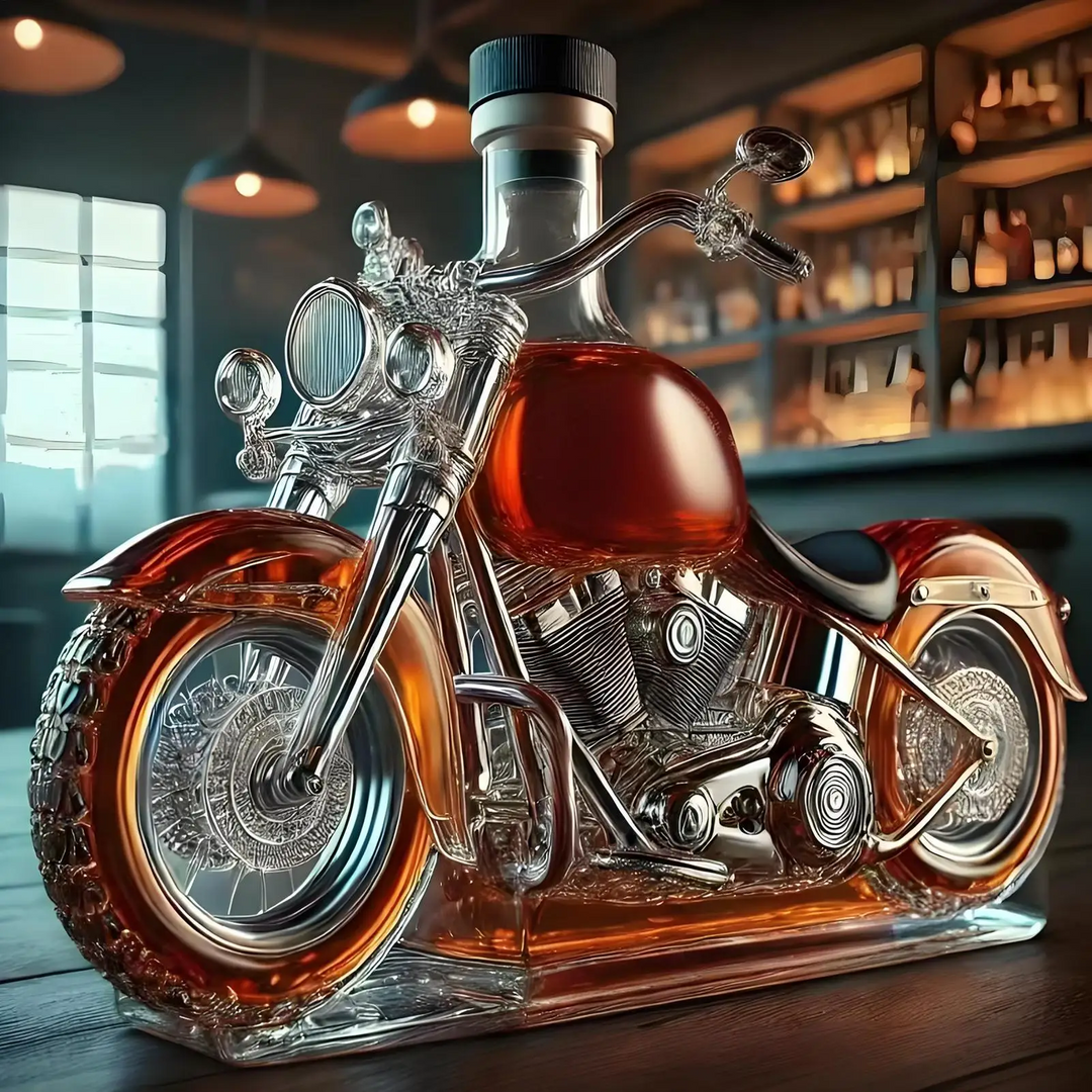 Whiskeykaraff i form av en Harley-motorcykel för hembaren