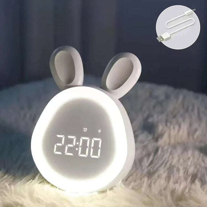 Väckarklocka för barn i kaninform med LED-nattlampa - BunniGlow