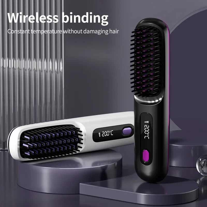 Glissara | Sladdlös Plattång för Hår | USB-laddning och LCD-display | Keramik- och Jonteknik