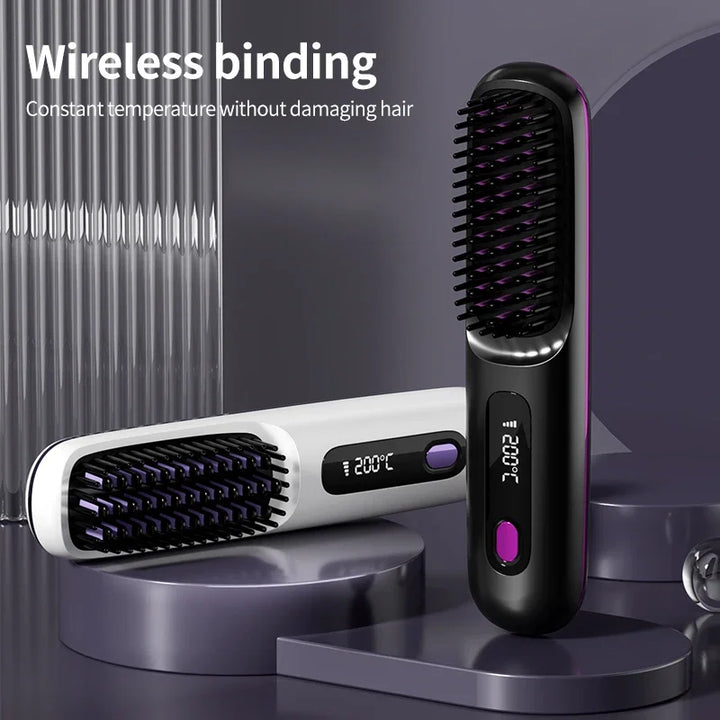 Glissara | Sladdlös Plattång för Hår | USB-laddning och LCD-display | Keramik- och Jonteknik