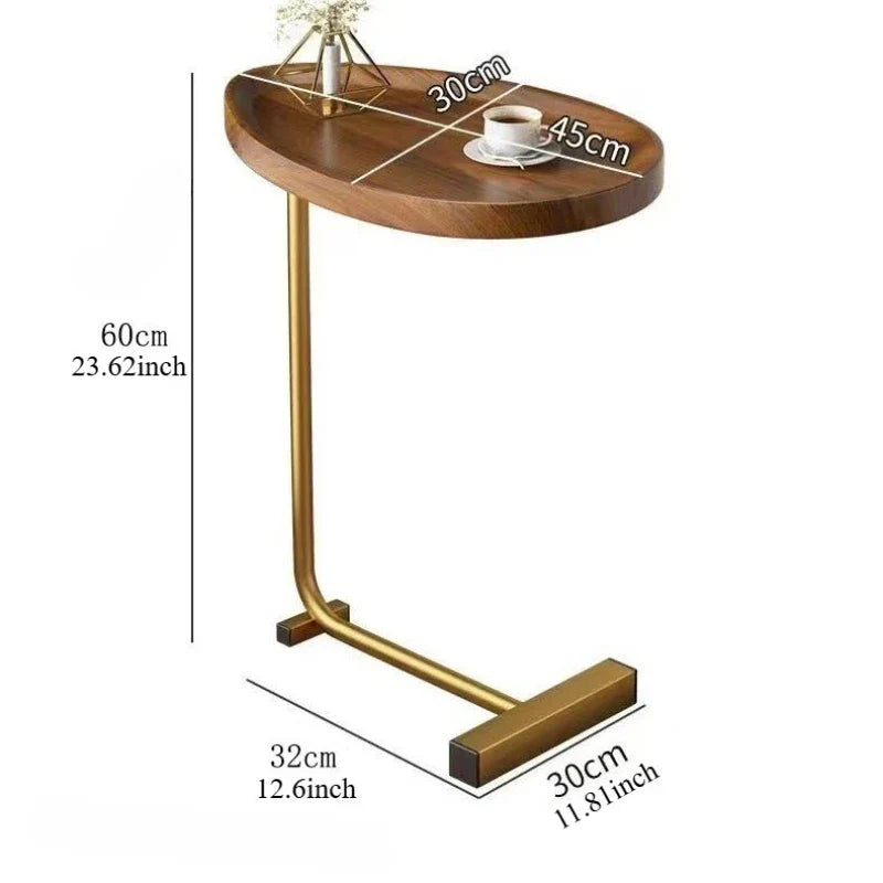Nirethia – Flyttbart C-format bord, perfekt för soffa eller säng