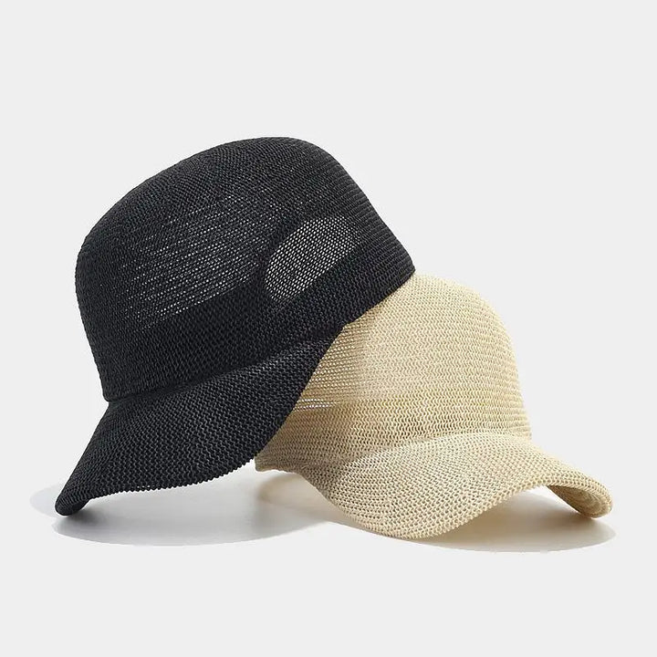 Trendig flätad solhatt med bred brätte - SunWeave-stil