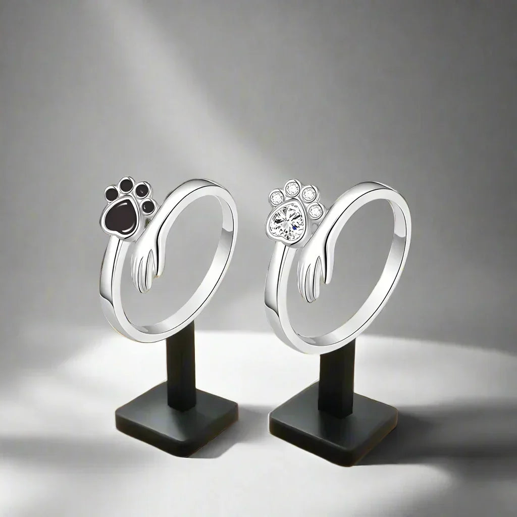 Justerbar ring i sterlingsilver – Design med hand- och tassavtryck