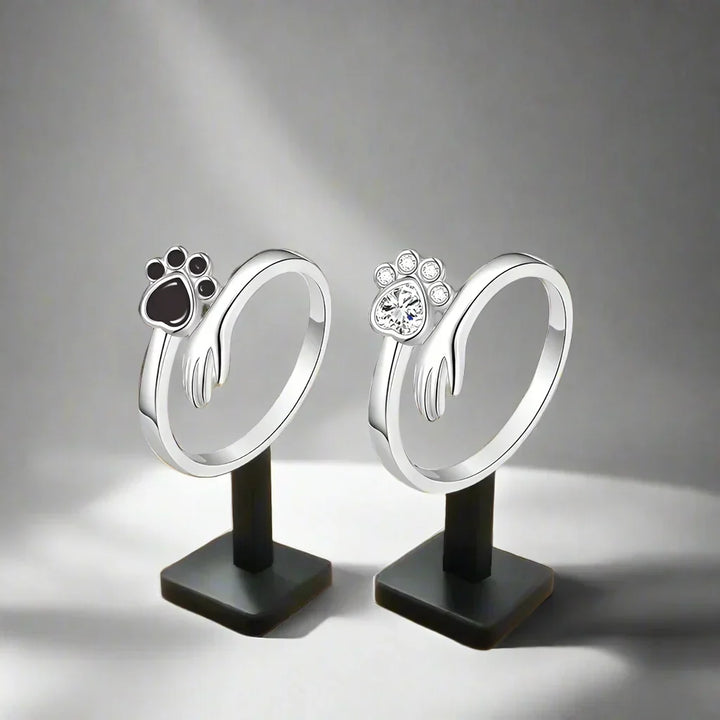 Justerbar ring i sterlingsilver – Design med hand- och tassavtryck