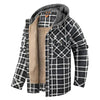 Män Hooded Plaid Tröjor Jacka