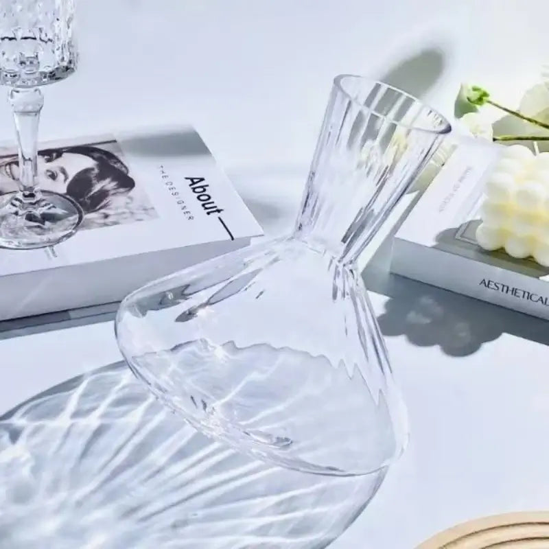 LuxeSwirl kristalldekantering | 360° roterande glaskaraff för vin, whisky och champagne