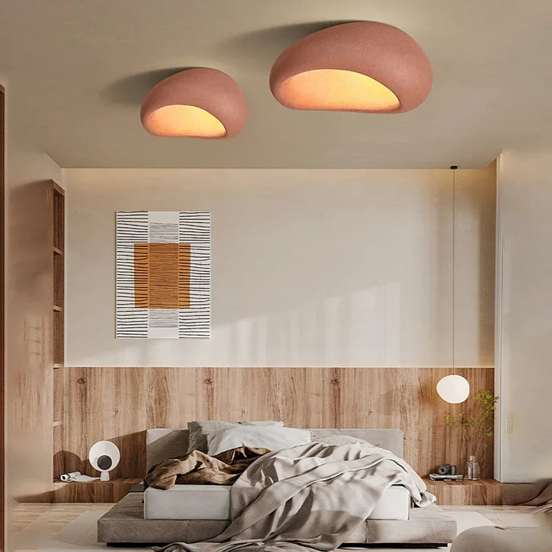 LED-taklampa i wabi-sabi-stil – dekorativ plafond med organisk form