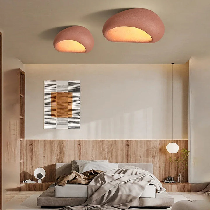LED-taklampa i wabi-sabi-stil – dekorativ plafond med organisk form