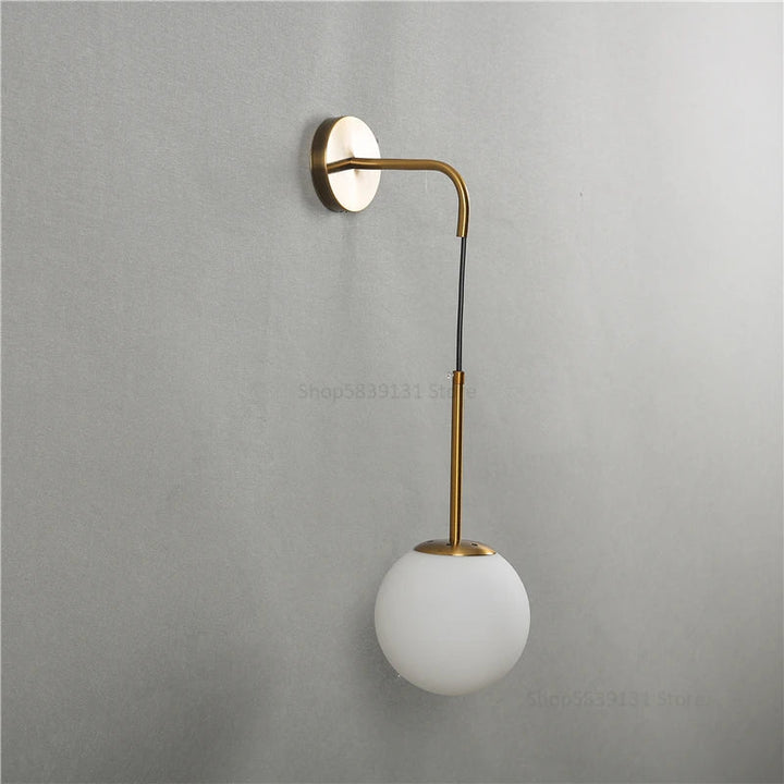 GlacioGlow vägglampa i glas, retrostil | Elegant sängbordslampa för varm stämningsbelysning