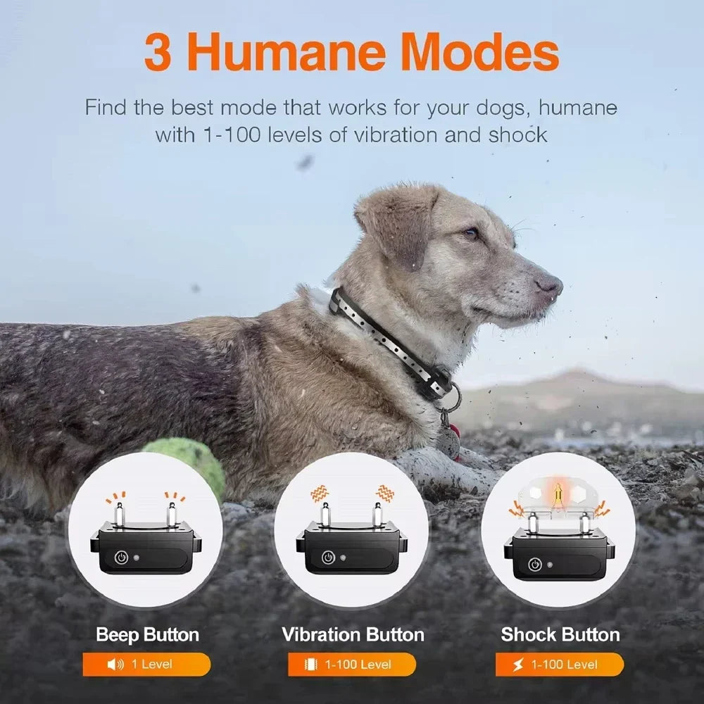 Uppladdningsbart elektriskt hundträningshalsband med fjärrkontroll & 1000 m räckvidd – PetControl