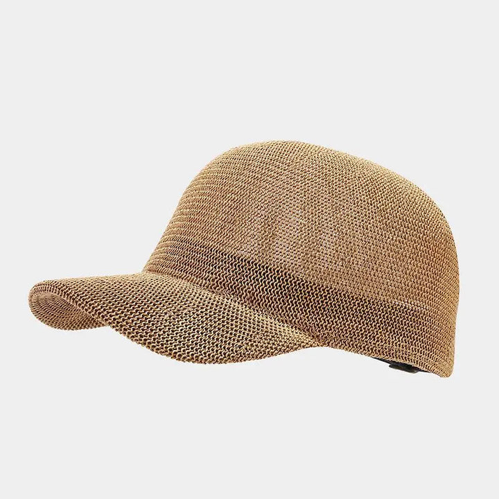 Trendig flätad solhatt med bred brätte - SunWeave-stil