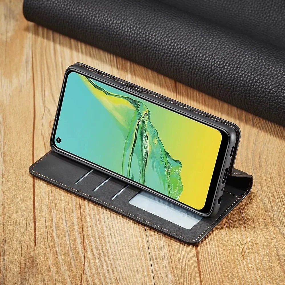 Smartphonefodral: magnetiskt läderfodral för elegant skydd
