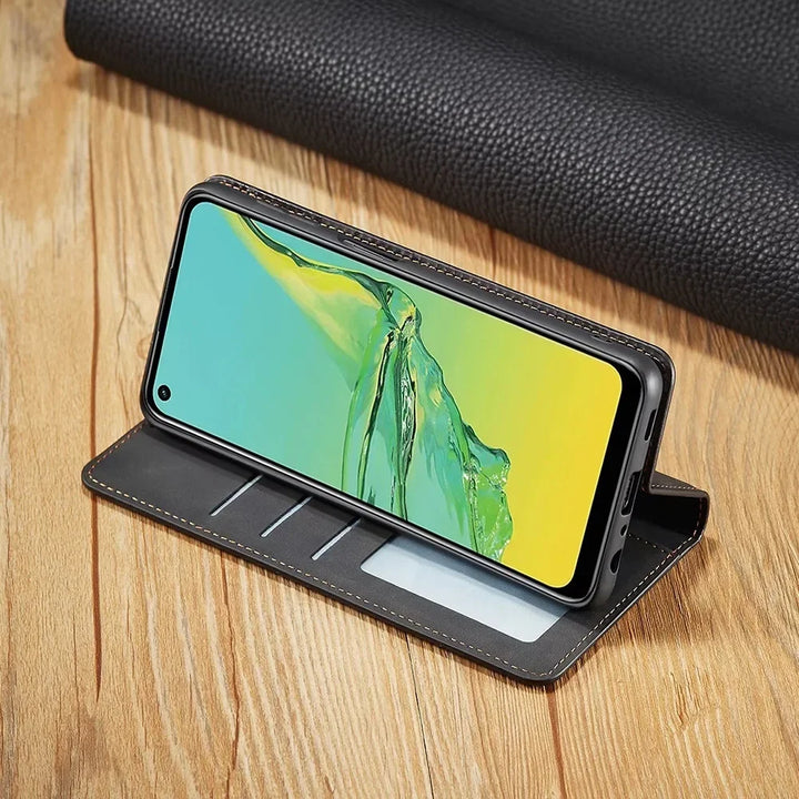 Smartphonefodral: magnetiskt läderfodral för elegant skydd