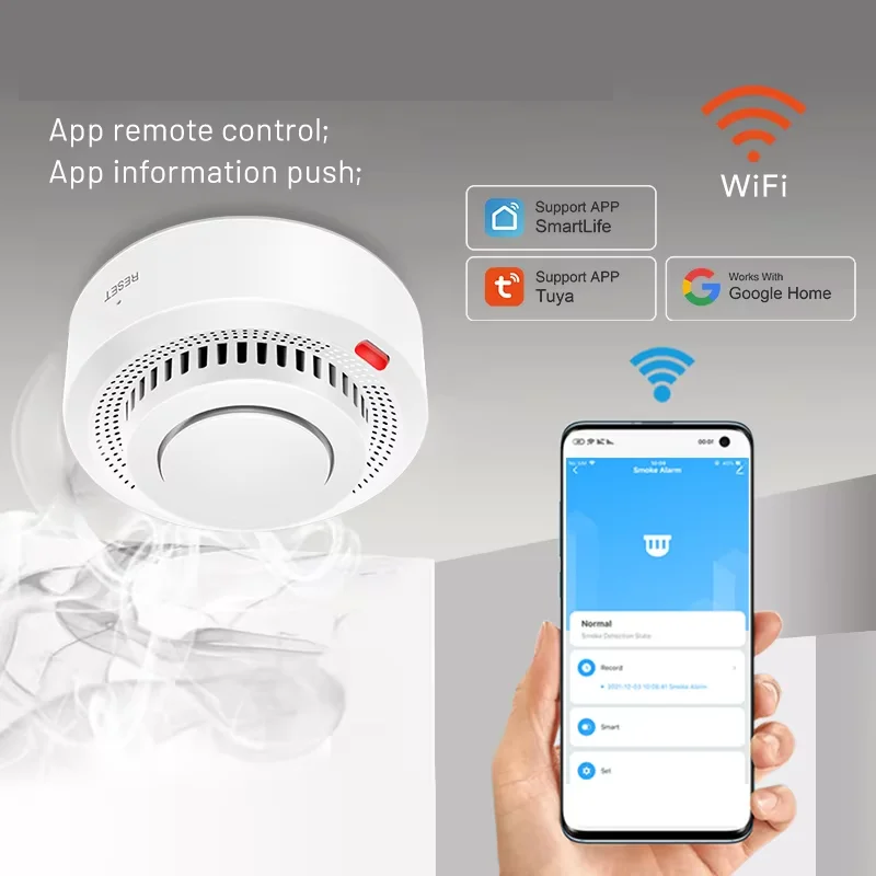 Smart WiFi-rökdetektor brandlarm 85 dB – SafeSense