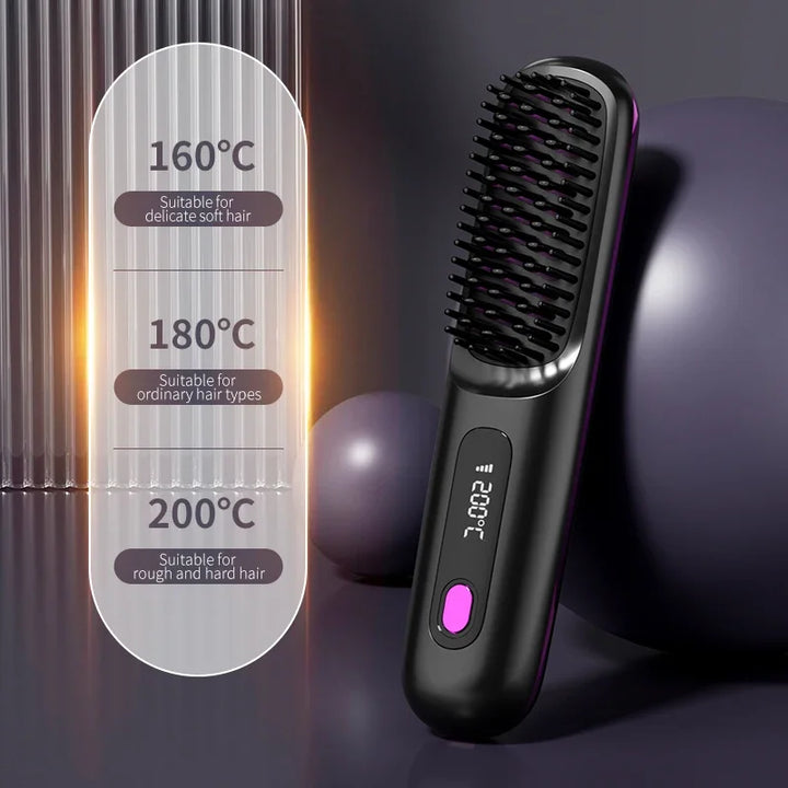 Glissara | Sladdlös Plattång för Hår | USB-laddning och LCD-display | Keramik- och Jonteknik