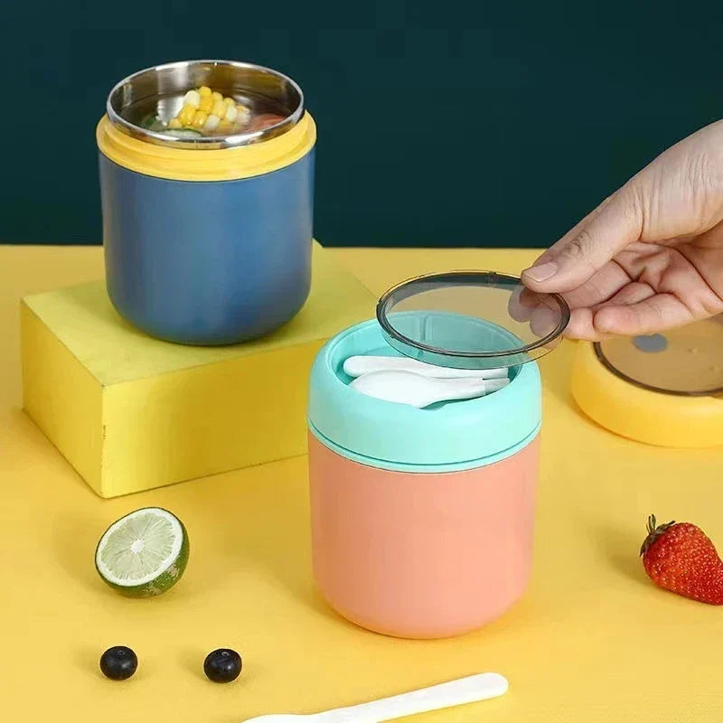 ThermoMeal termosbehållare i rostfritt stål | 530 ml / 710 ml | Isolerad mugg för soppa och lunch | Vattentät och hållbar