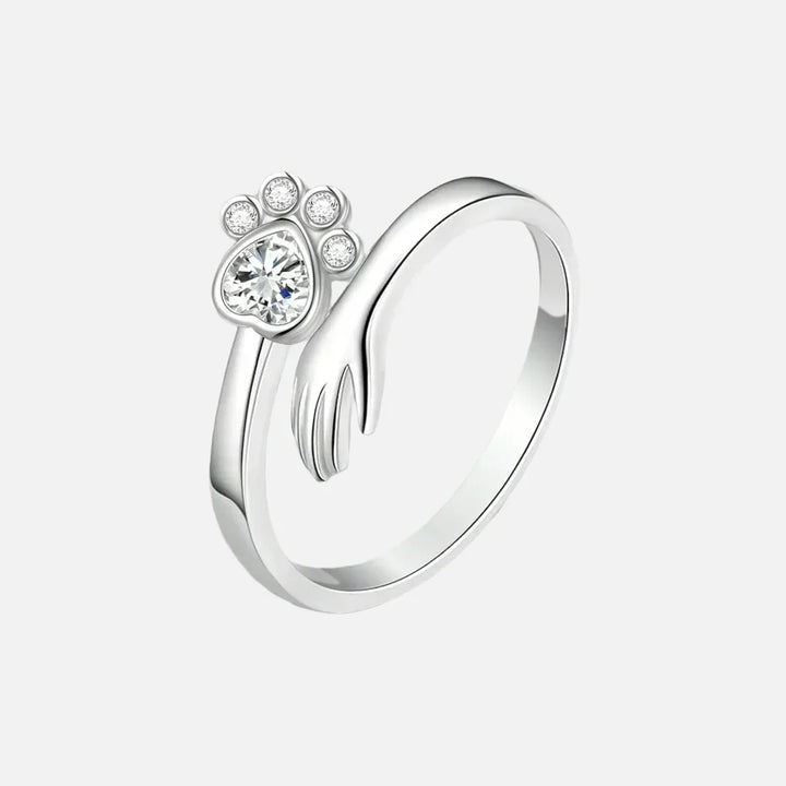 Justerbar ring i sterlingsilver – Design med hand- och tassavtryck