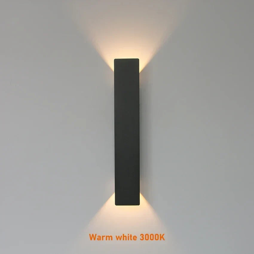 Modern utomhuslampa – LED-vägglampa upp/ner, vattentät, vertikal design