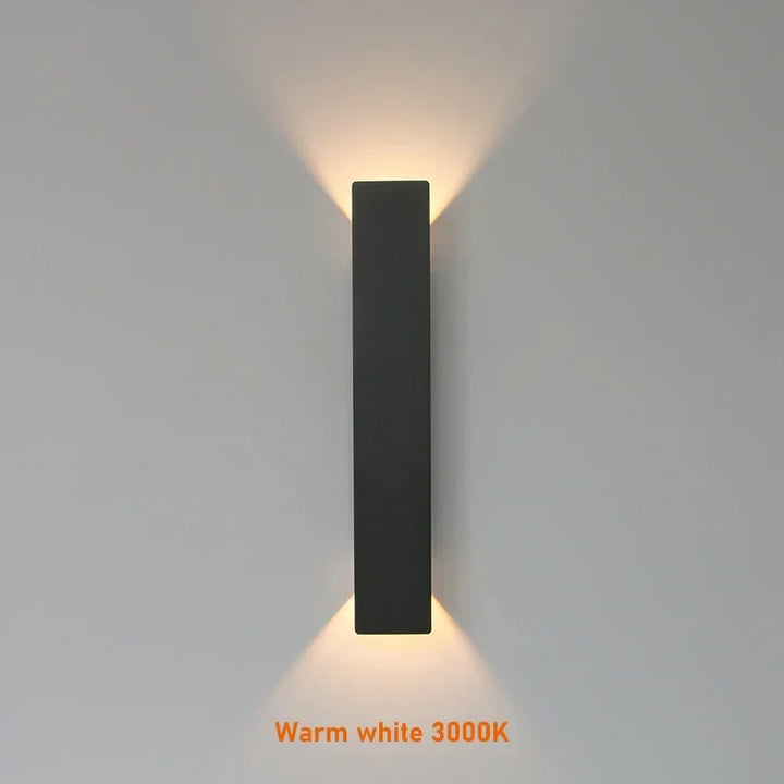 Modern utomhuslampa – LED-vägglampa upp/ner, vattentät, vertikal design