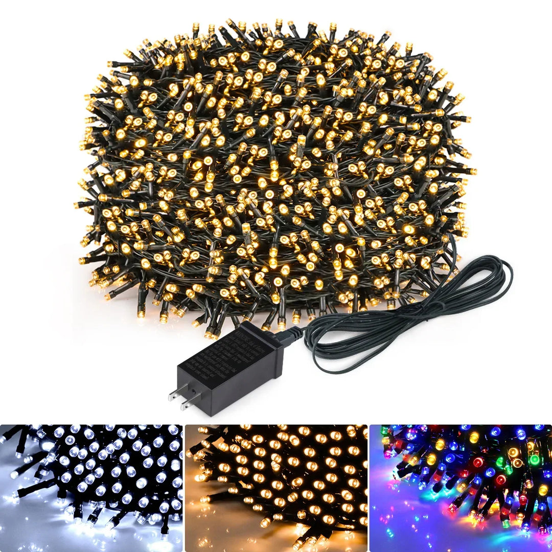 LuminaraX | LED-ljusslinga för utomhusbruk 24V | 8 belysningslägen | Vattentät IP65 | 10–100 m | För trädgård, hem och juldekorationer