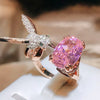 Justerbar Kolibri Ädelstensring – Zirkon, 14K guldplätering